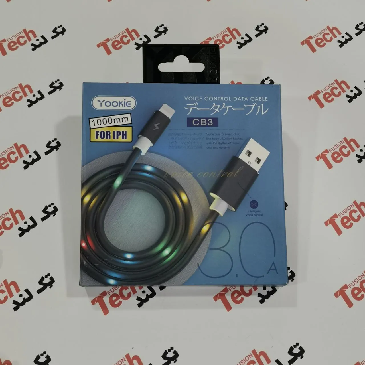 قیمت و خرید کابل آیفونی (Lightning) دارای LED حساس به صدا یوکی | yookie